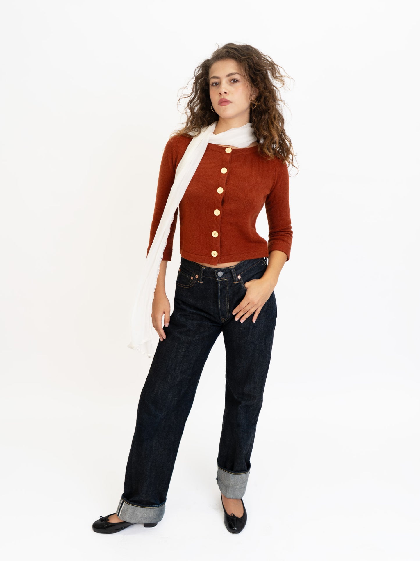 3/4 Sleeve Cashmere Cardigan