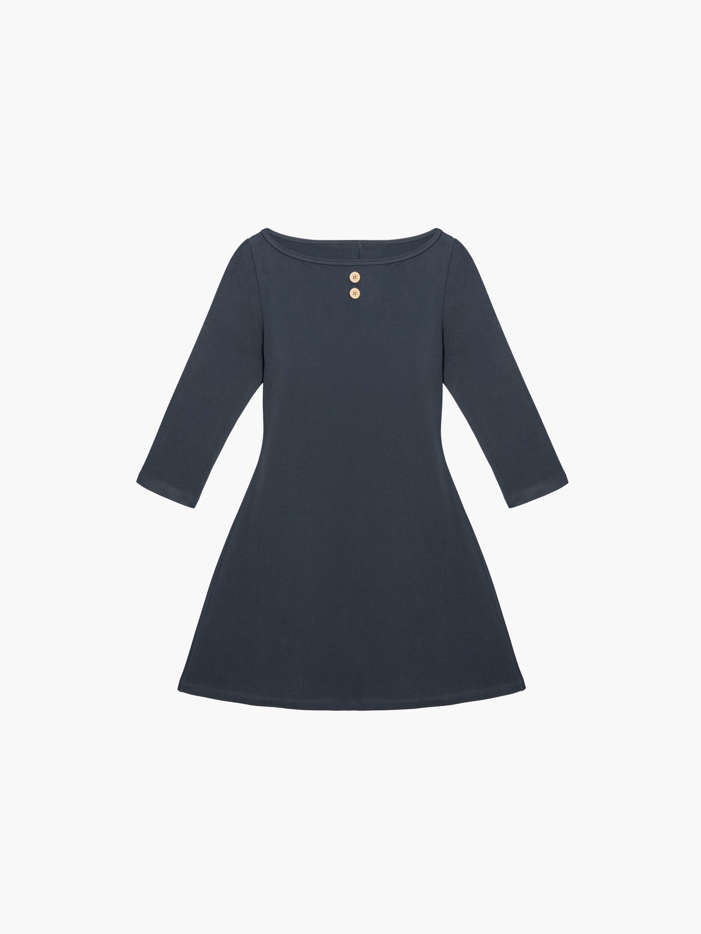 3/4 Sleeve Boat Neck Dress