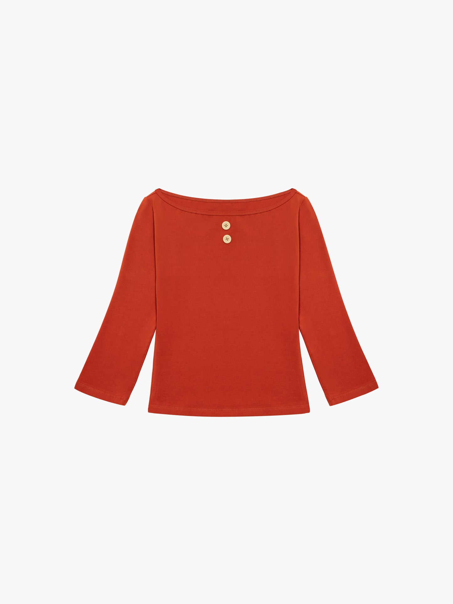 3/4 Sleeve Boat Neck Top