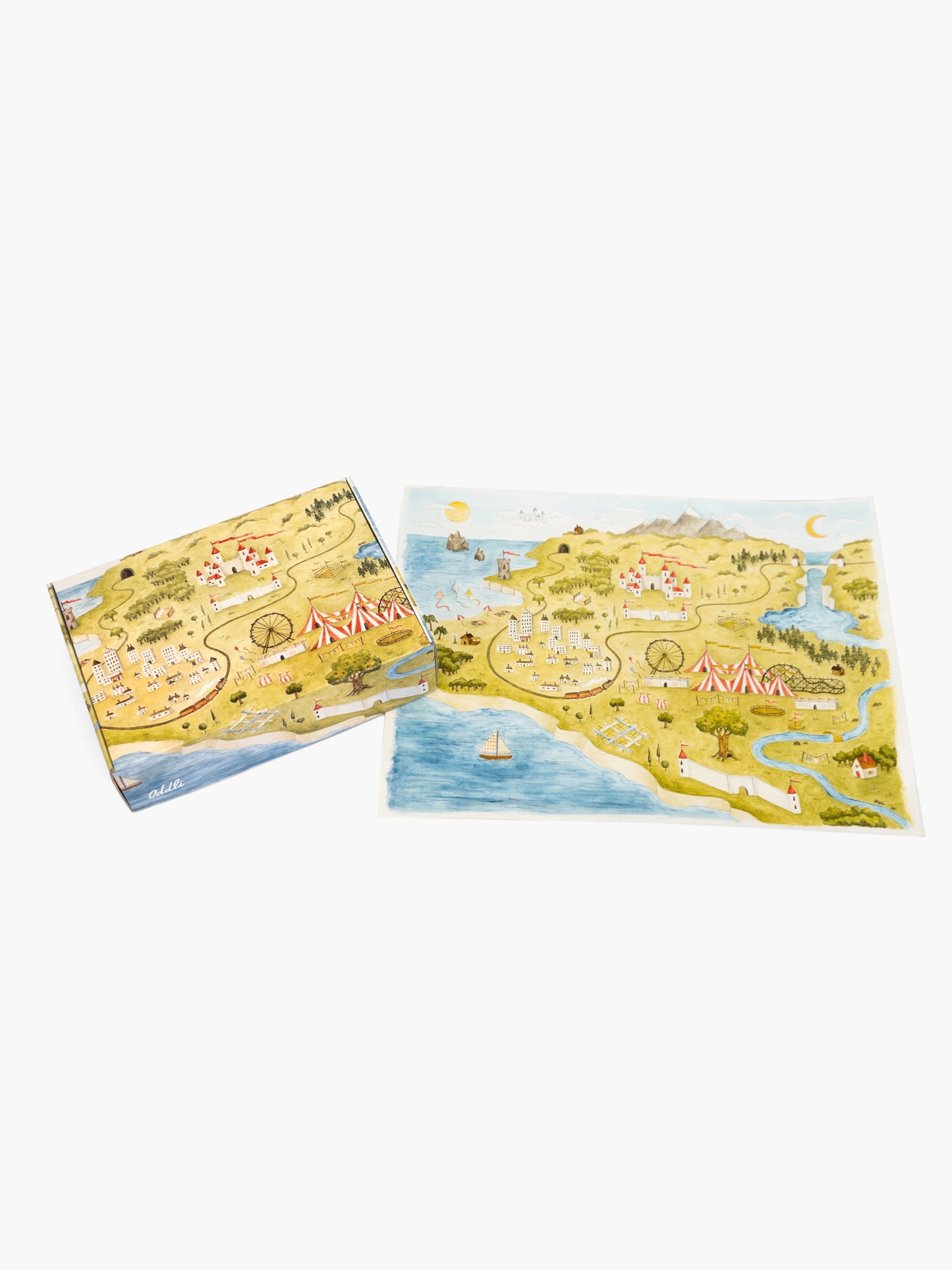 Hand Painted Oddli World Map Box