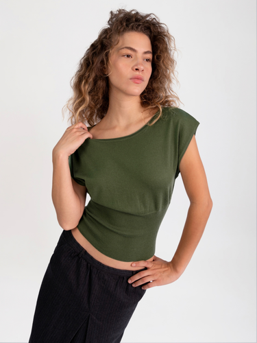 Oddli Dolman Knit Top - green