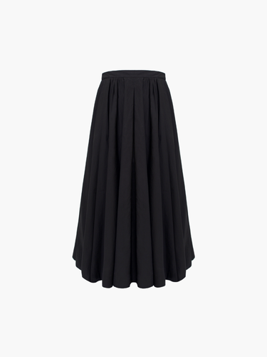 Pleated Poplin Skirt