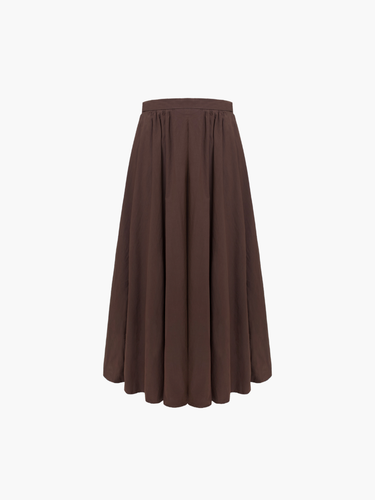 Pleated Poplin Skirt