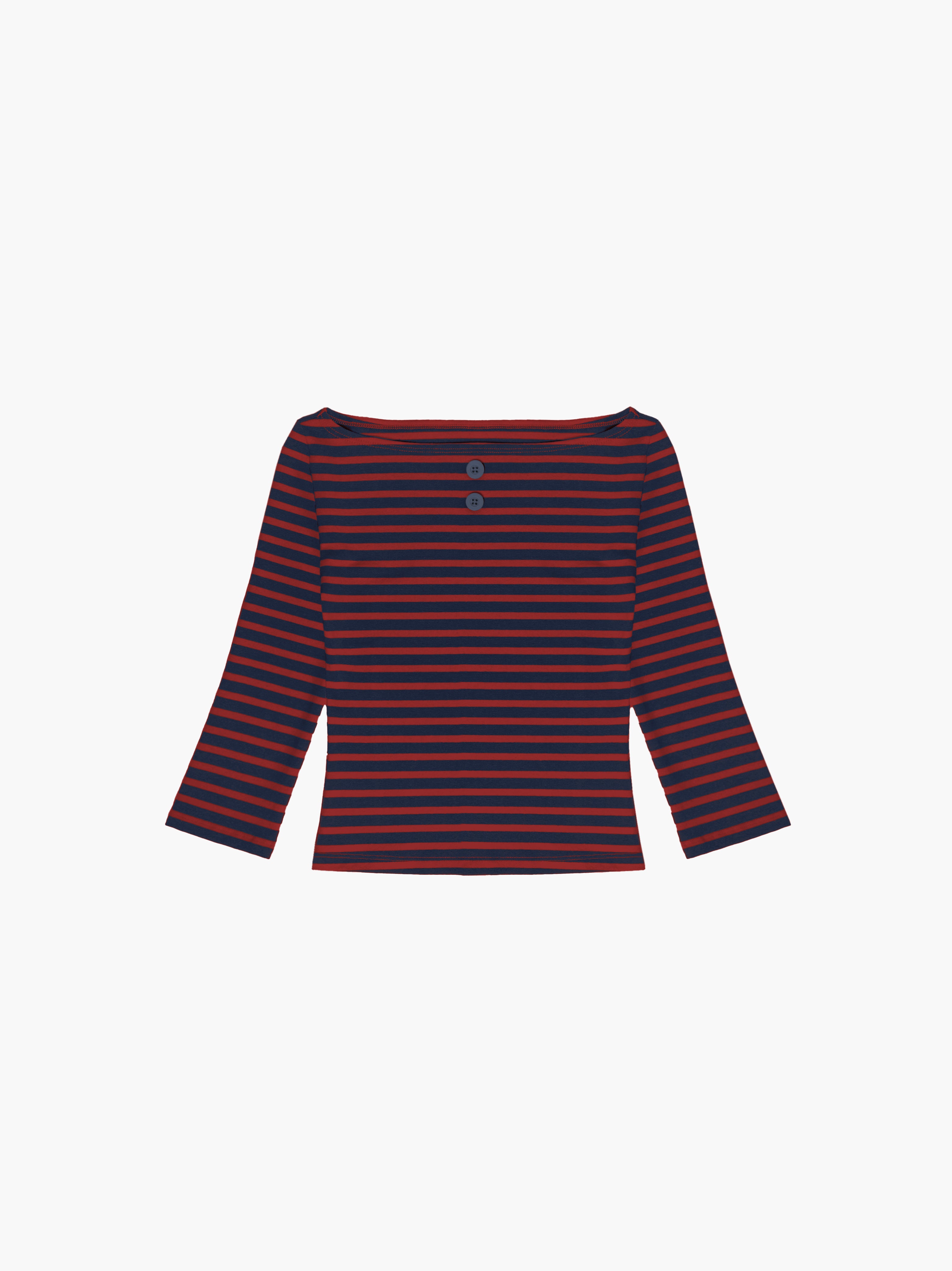3_4_BOAT_NECK_TOP_NAVY_RED_STR
