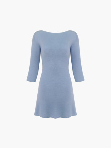 Knit 3/4 Sleeve Boatneck Dress