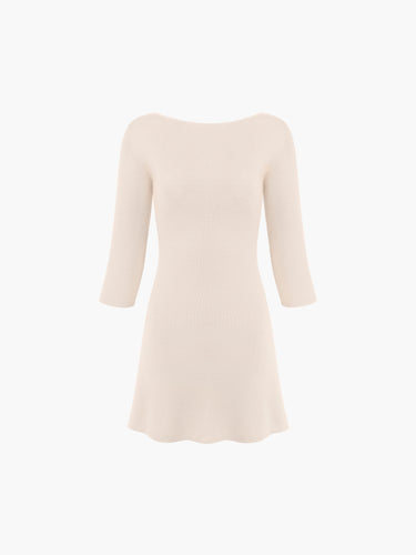 Knit 3/4 Sleeve Boatneck Dress