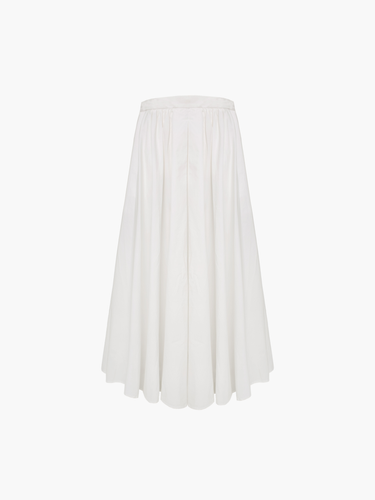 Pleated Poplin Skirt