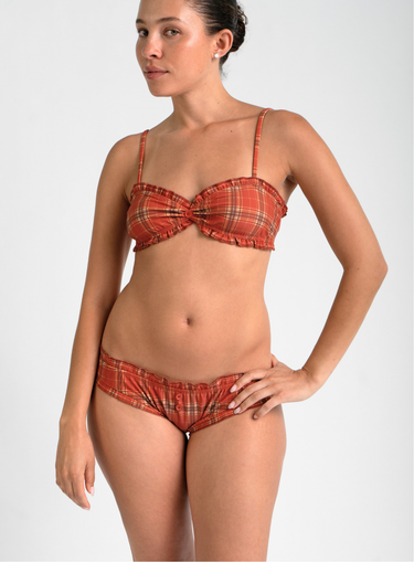 Oddli Bloomer Bikini Bottom - amelia plaid