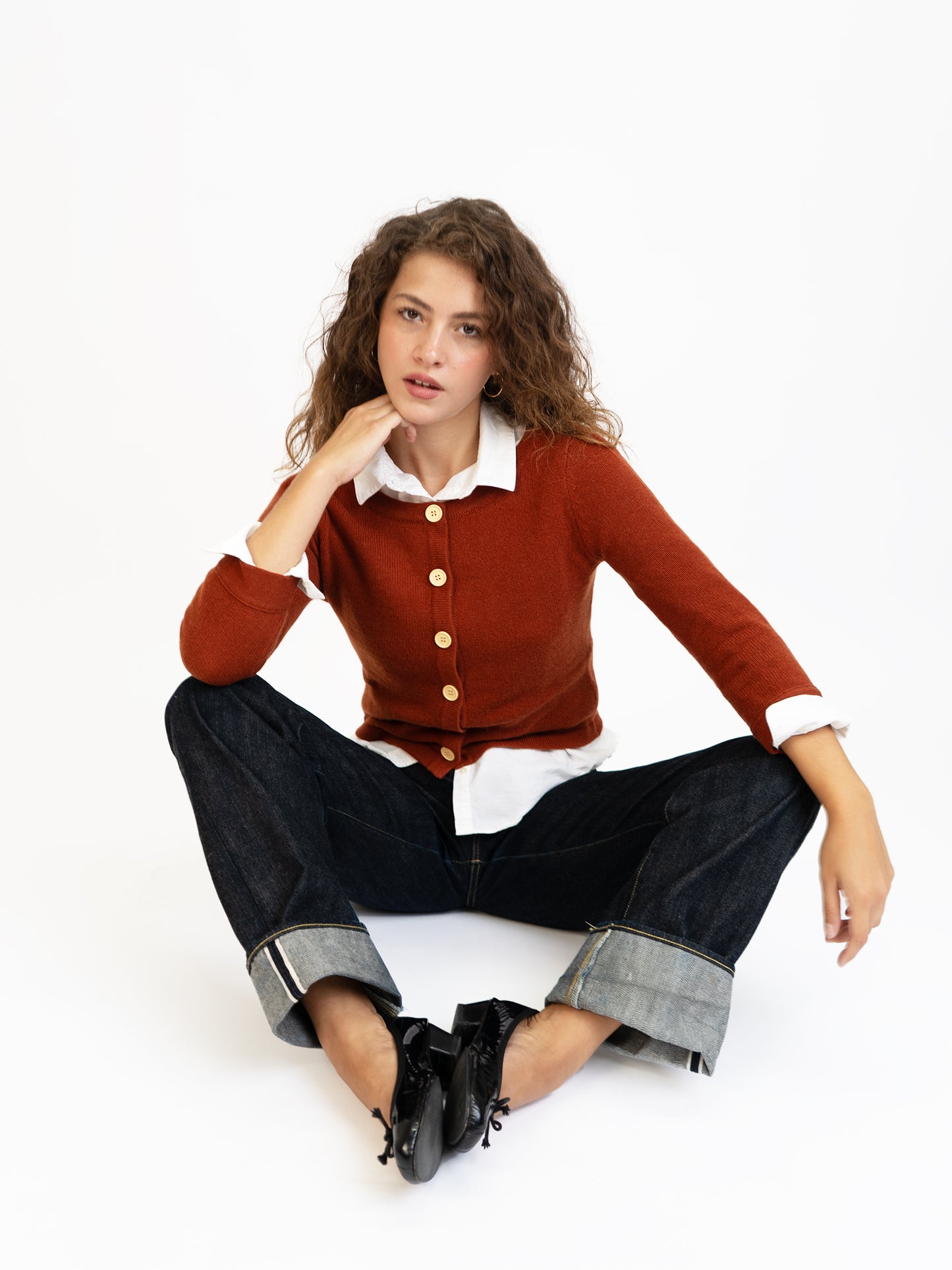 3/4 Sleeve Cashmere Cardigan