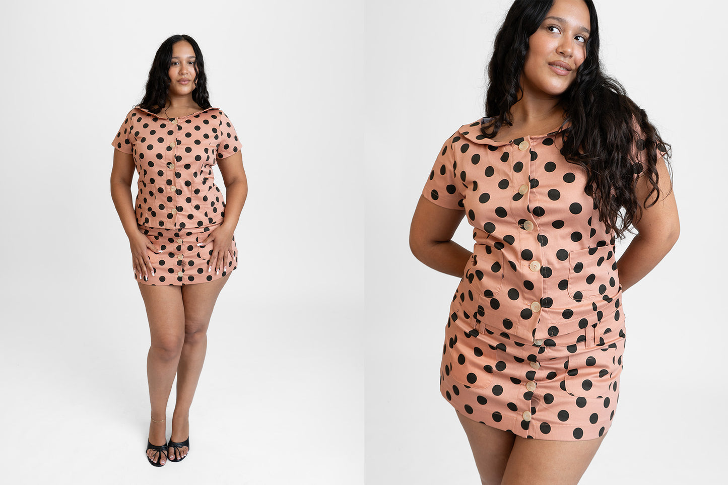 Button Suit Mini Skirt