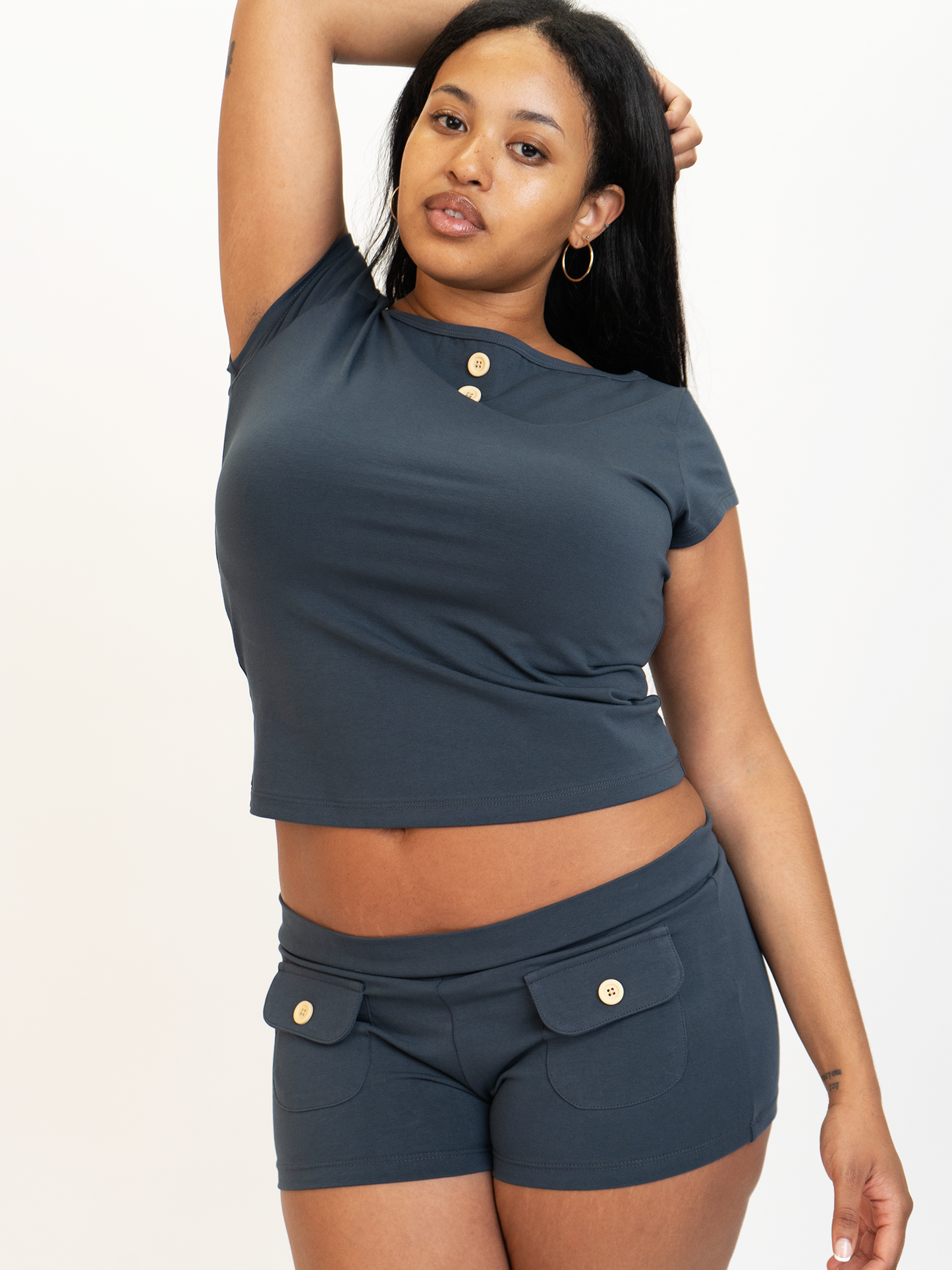 Button Mini Shorts