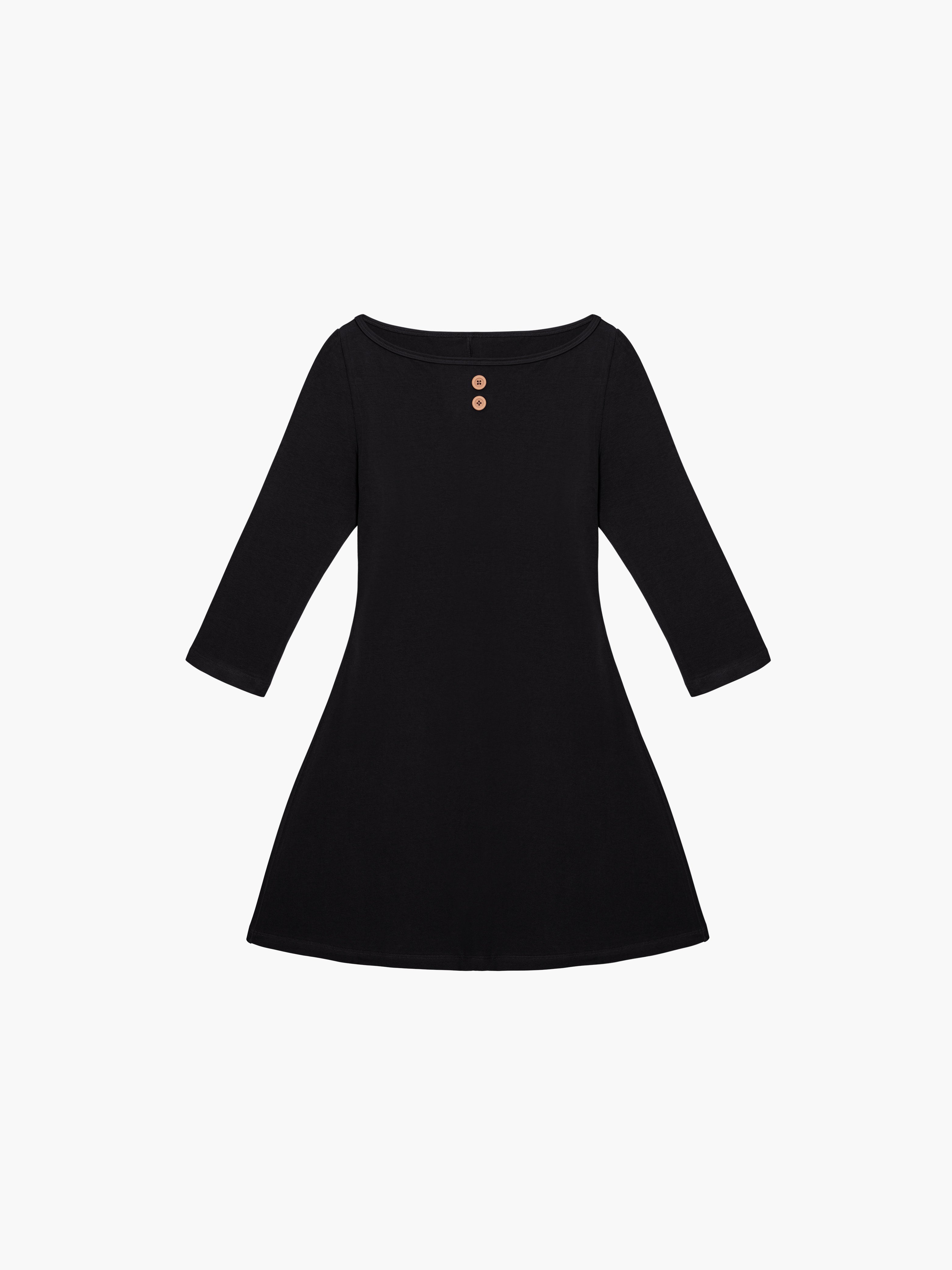 3/4 Sleeve Boat Neck Dress Navy / XS 3/4 Sleeve Boat Neck Dress Navy / XS