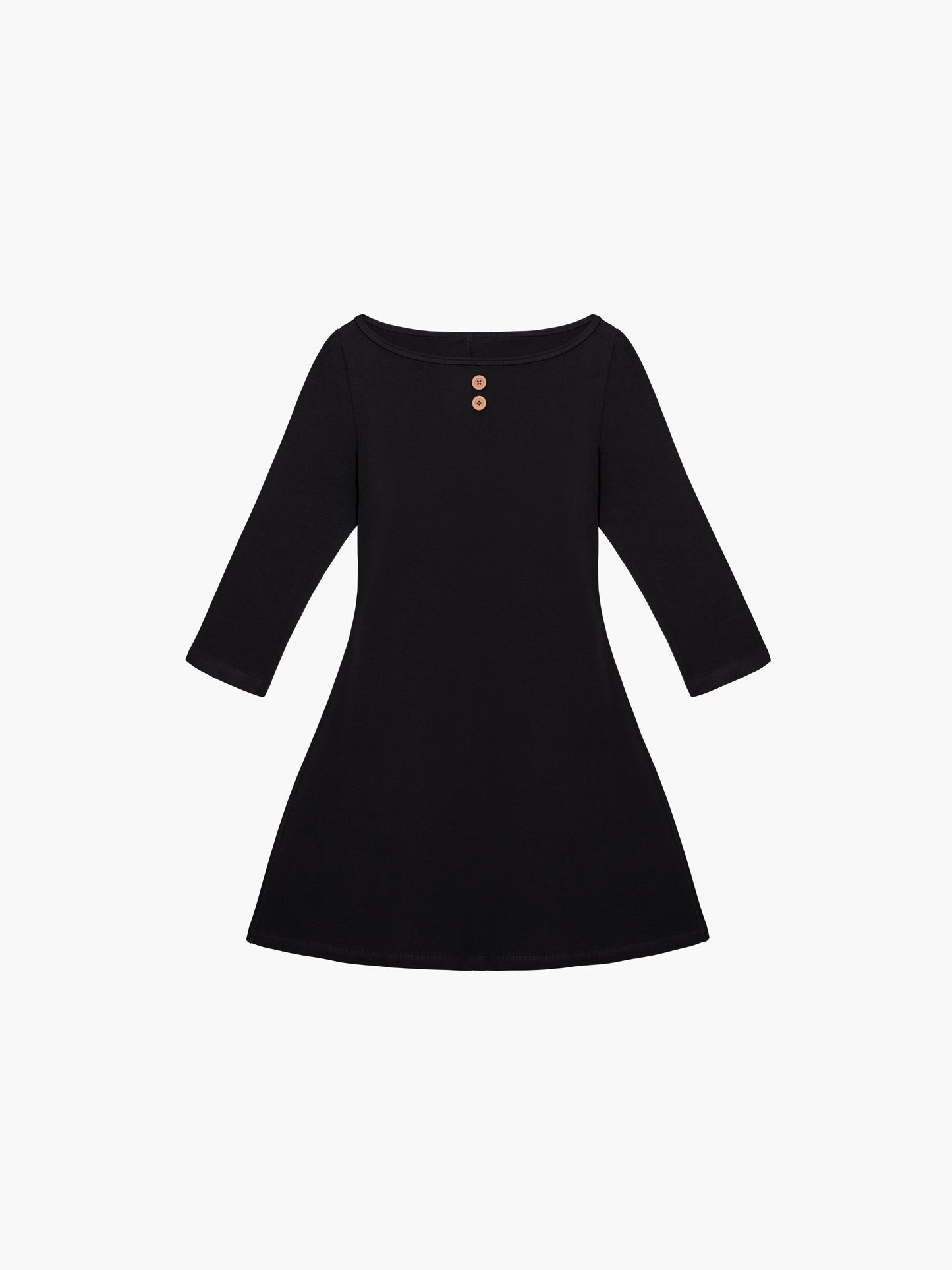 3/4 Sleeve Boat Neck Dress