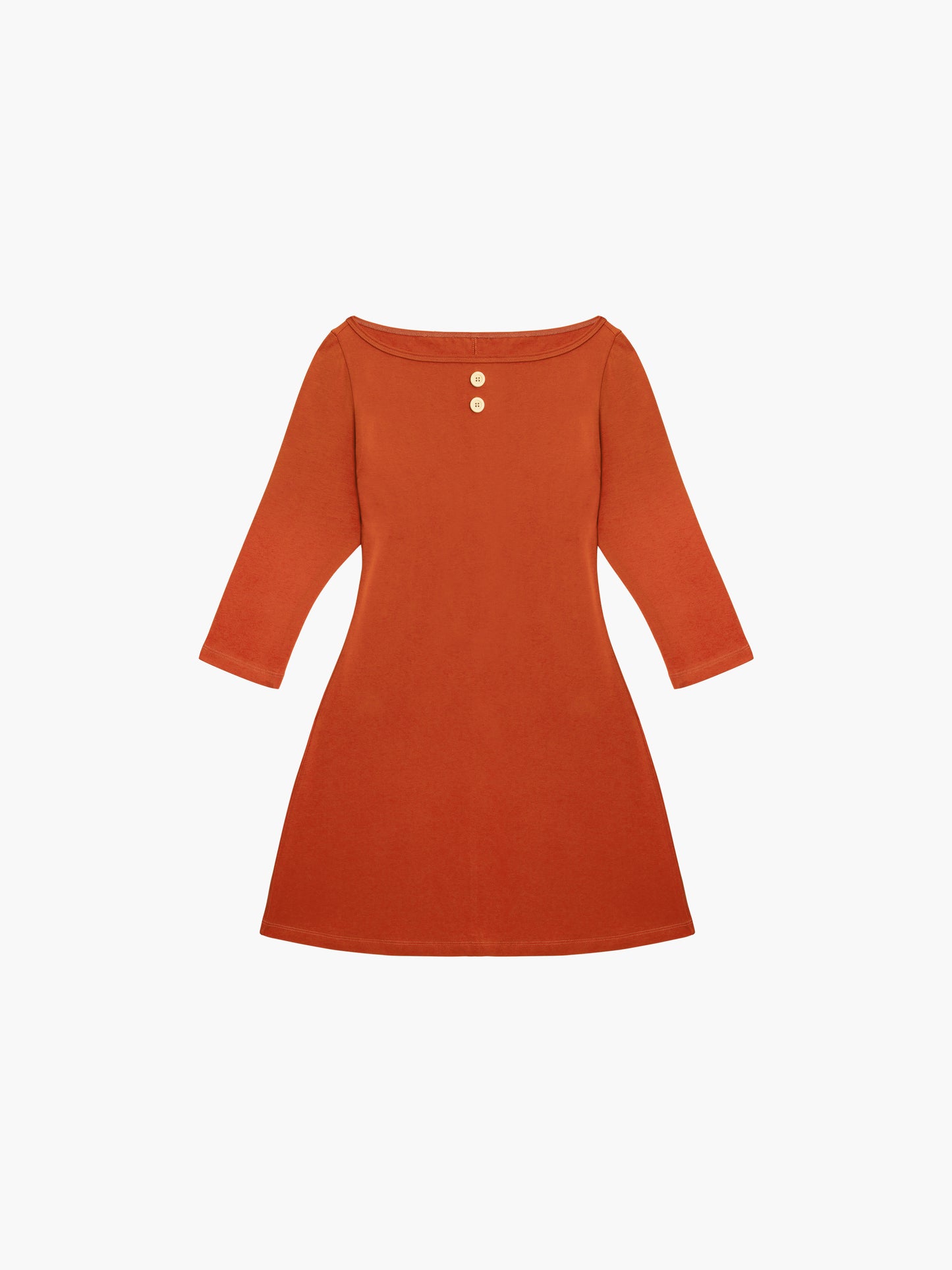 3/4 Sleeve Boat Neck Dress