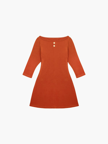 3/4 Sleeve Boat Neck Dress