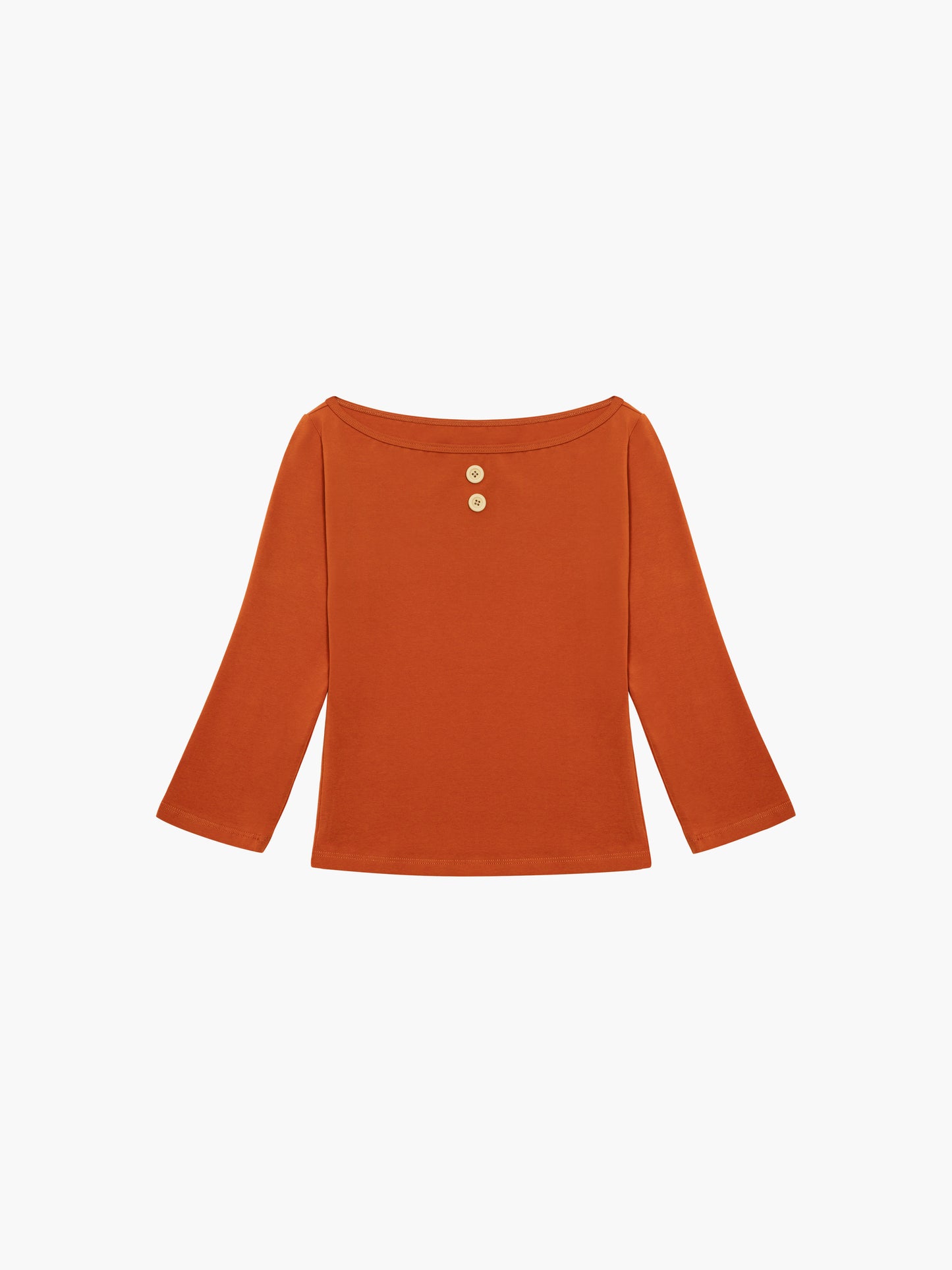 3/4 Sleeve Boat Neck Top