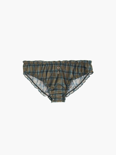 Oddli Oddli Plaid Bloomers - dark green plaid