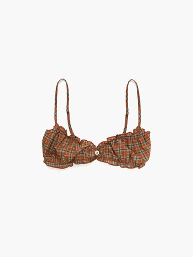 Oddli Oddli Plaid Bralette - ruby plaid
