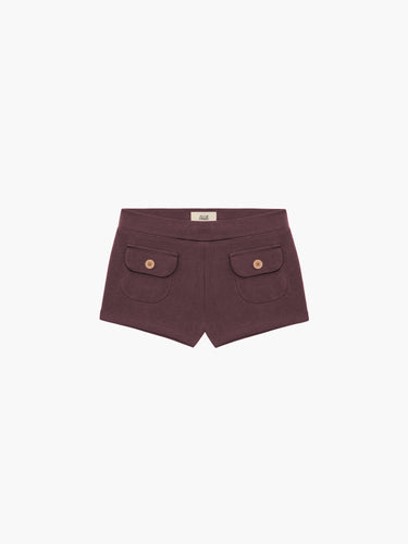 Oddli Button Mini Shorts - mauve