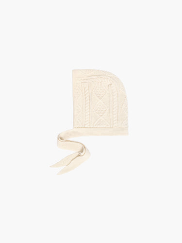 Oddli Cable Knit Bonnet - white