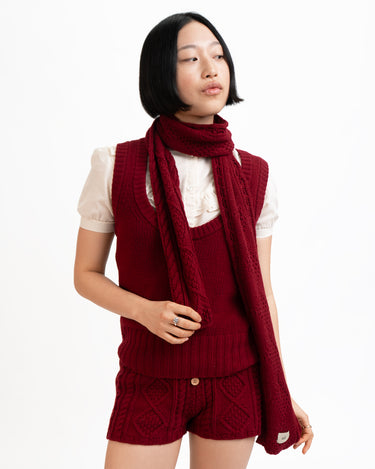 Cable Knit Skinny Scarf