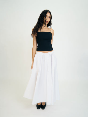 Pleated Poplin Skirt