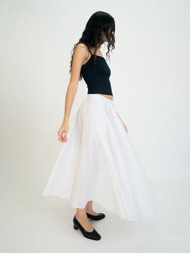 Pleated Poplin Skirt