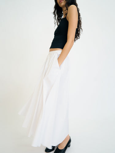 Pleated Poplin Skirt