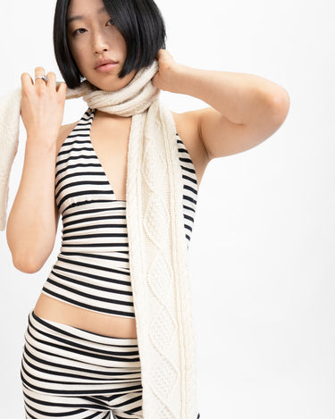Cable Knit Skinny Scarf