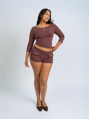 Button Mini Shorts
