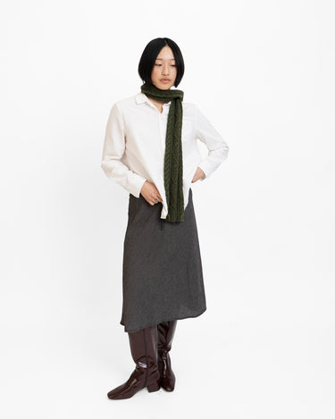Cable Knit Skinny Scarf