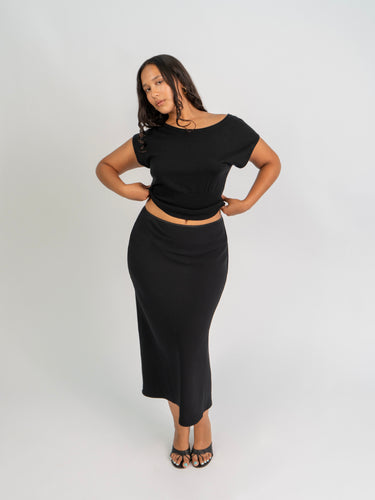 Oddli Dolman Knit Top - black