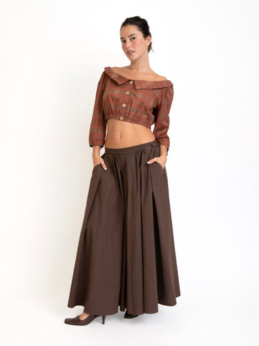 Pleated Poplin Skirt