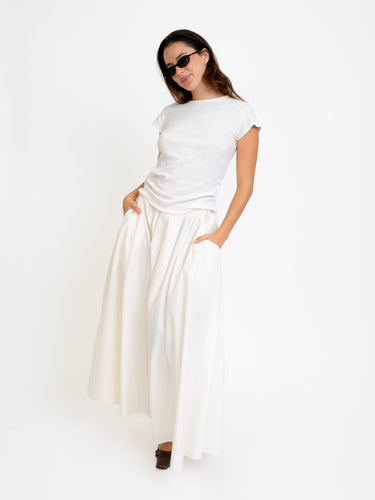 Pleated Poplin Skirt