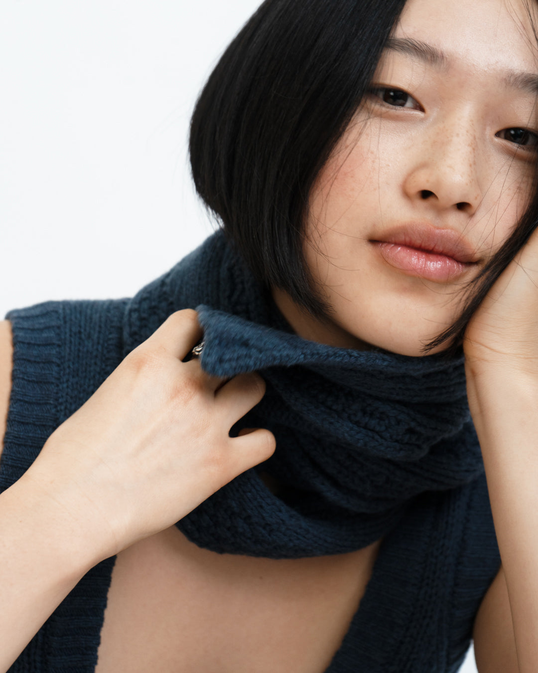 Cable Knit Skinny Scarf