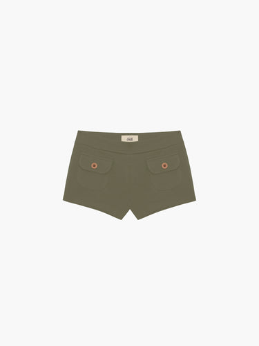 Oddli Button Mini Shorts - green