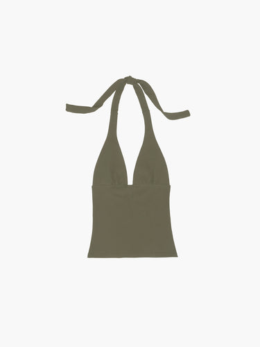 Oddli Halter Top - olive green