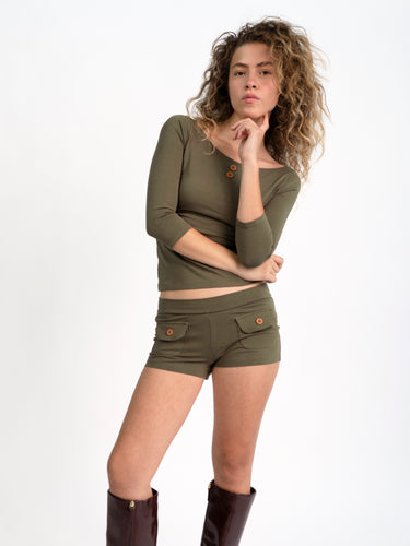 Button Mini Shorts