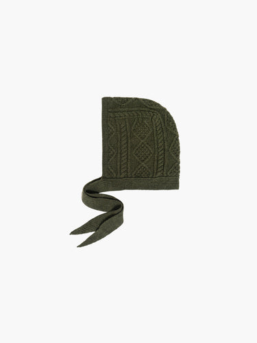 Oddli Cable Knit Bonnet - green