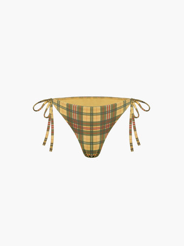 Oddli Classic Bikini Bottom - yellow green plaid