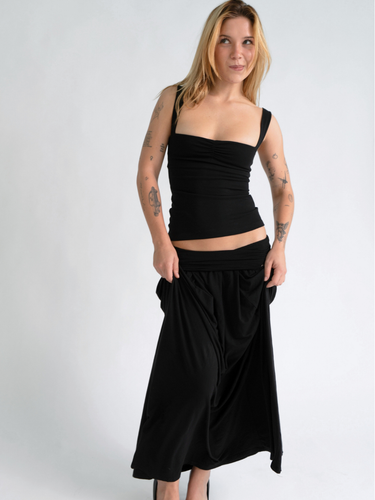 Oddli Jaden's Ruched Tank Top - black