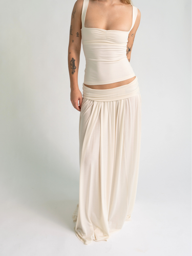 Oddli Jaden's Ruched Tank Top - cream