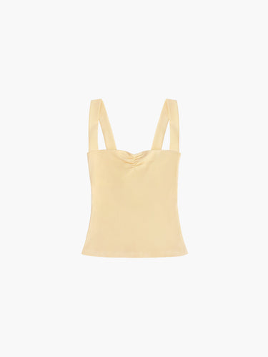 Oddli Jaden's Ruched Tank Top - butter yellow
