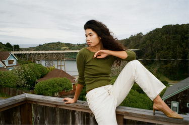Knit 3/4 Sleeve Boat Neck Top