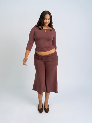 Oddli Cropped Gaucho - mauve