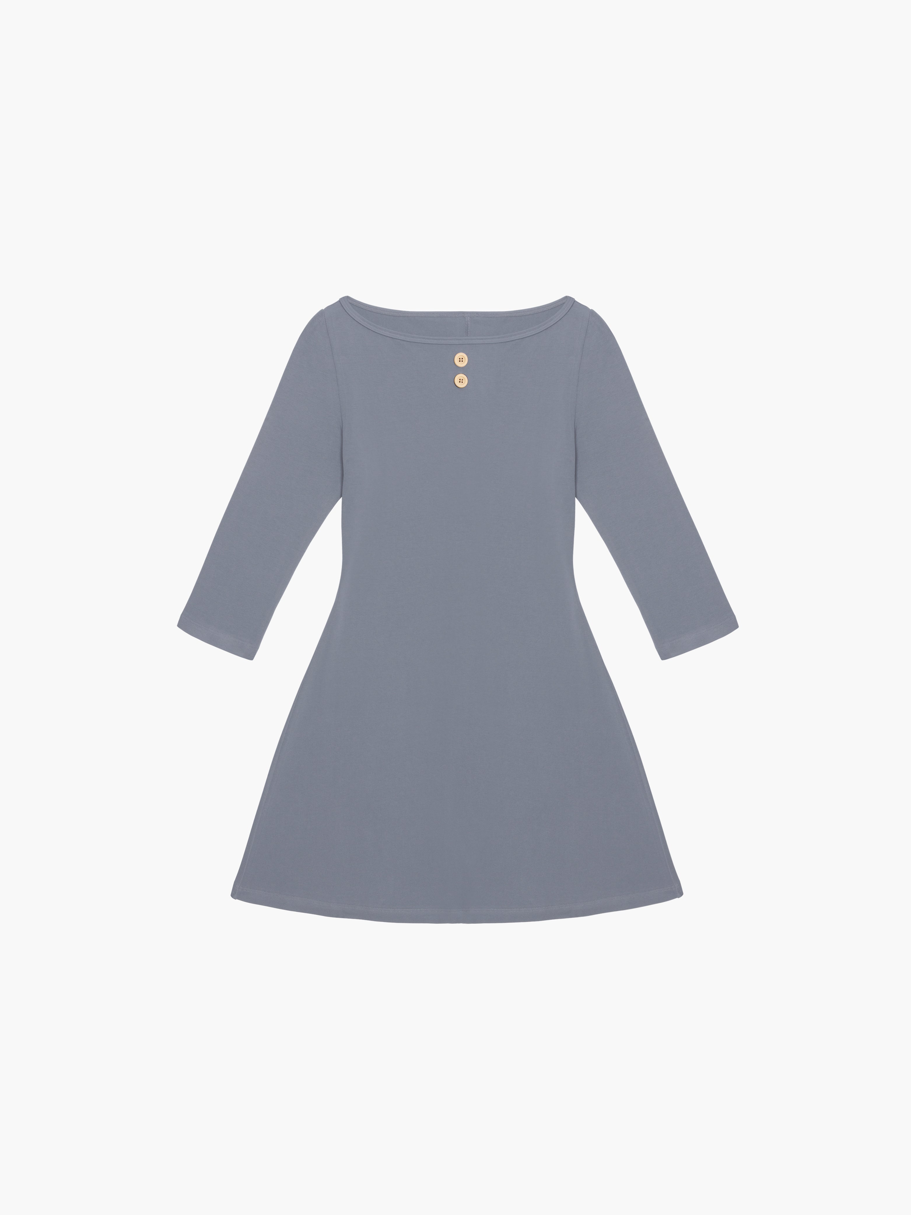 long sleeve gray dress 3/4 Sleeve Boat Neck Dress Red Orange / S