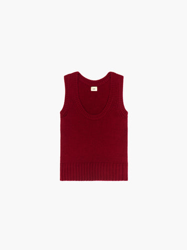 Oddli Cable Knit Vest - red