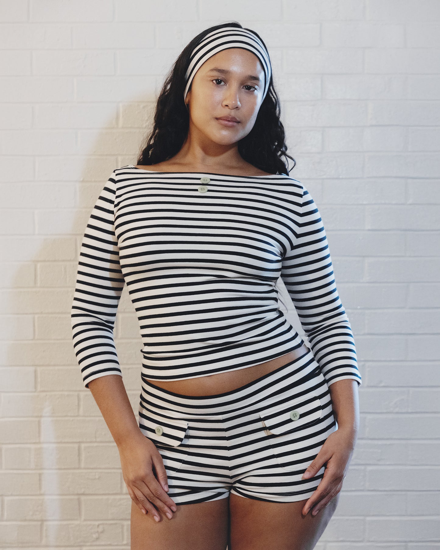 3/4 Sleeve Boat Neck Top