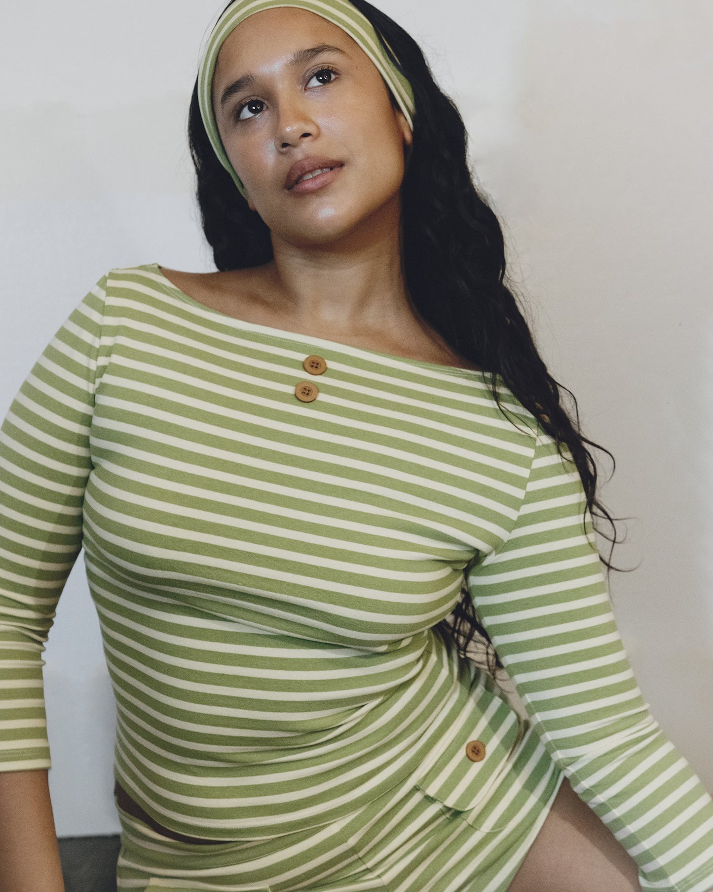 3/4 Sleeve Boat Neck Top