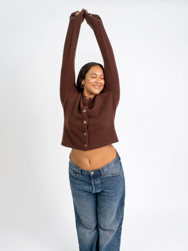 Oddli Long Sleeve Cashmere Cardigan - brown